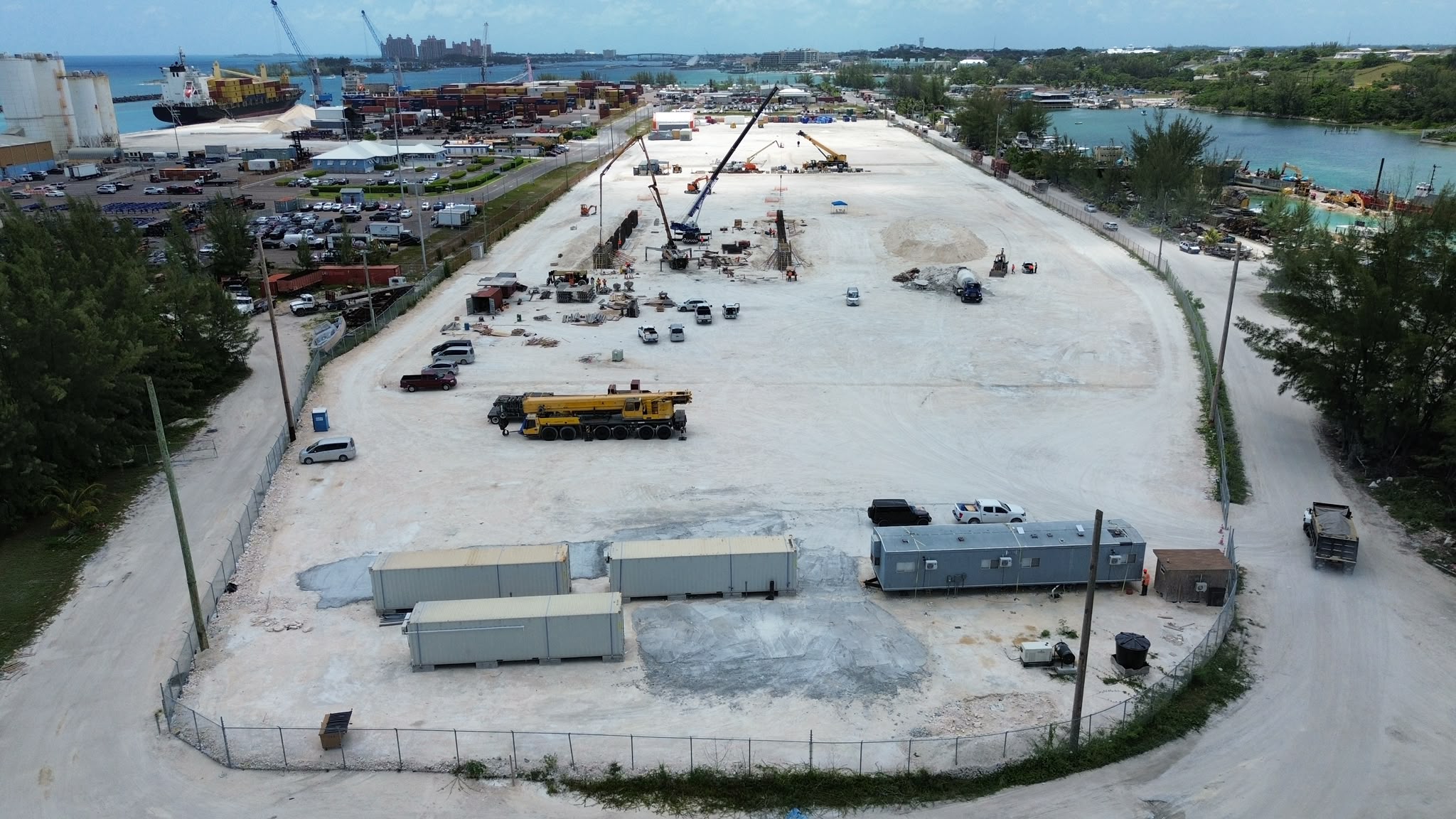 Arawak site – LNG tank pedestal prep before tank arrival