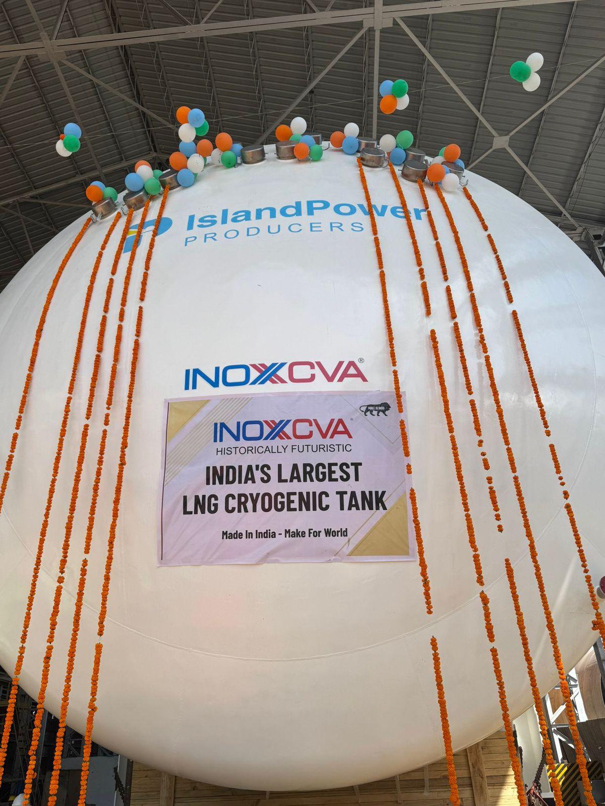 LNG tank at factory in India ready to ship